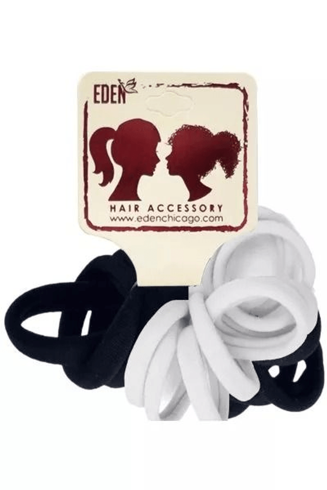 EDEN: NYLON PONYTAIL HOLDER 14CM - BLACK AND WHITE (64142)