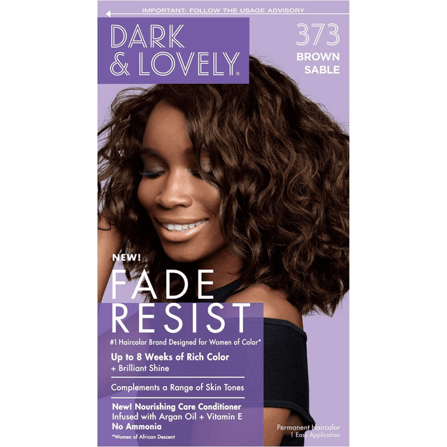 Dark and Lovely Fade Resist Permanent Hair Color- (373 Brown Sable)