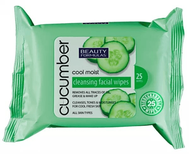 Beauty Formulas: Cucumber Cleansing Facial Wipes 25&#039;s