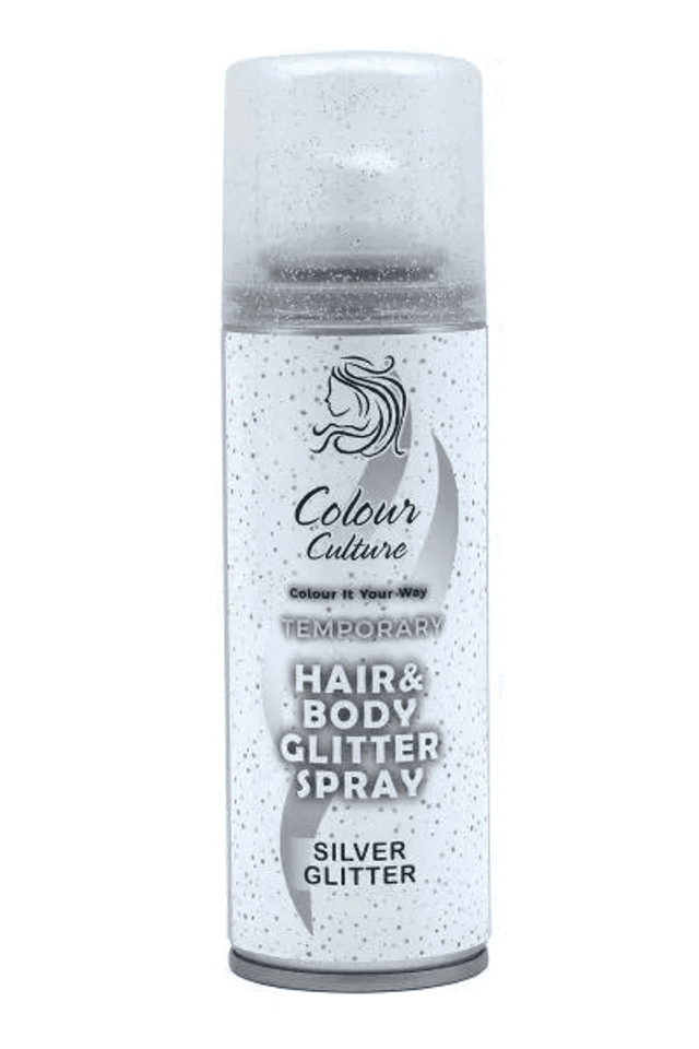 Colour Culture: Hair &amp; Body Glitter Spray - Silver 125ml
