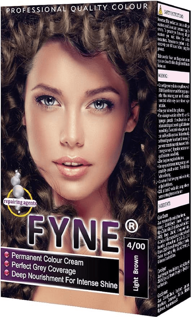 FYNE  Permanent Hair Dye for Women -(Light Brown 4/00)