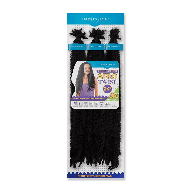 Impression Bulk : 3X Pre-Fluffed Afro Twist 24 (Col. 1)