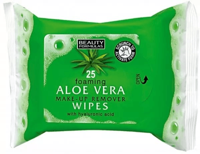Beauty Formulas: Aloe Vera Make up Remover Wipes 25&#039;s