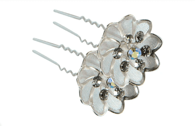 Fine Lines 4 Pack Poppy Hair Pins Silver (6157-1)