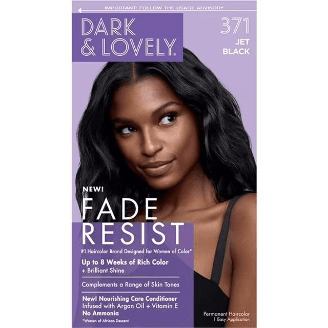 Dark &amp; Lovely Fade Resist Permanent Hair Color- (371 Jet Black)
