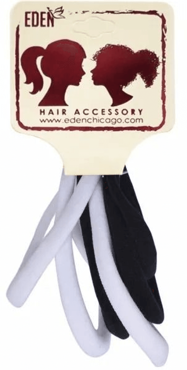 EDEN: NYLON PONYTAIL HOLDER 20CM - BLACK AND WHITE (64202)