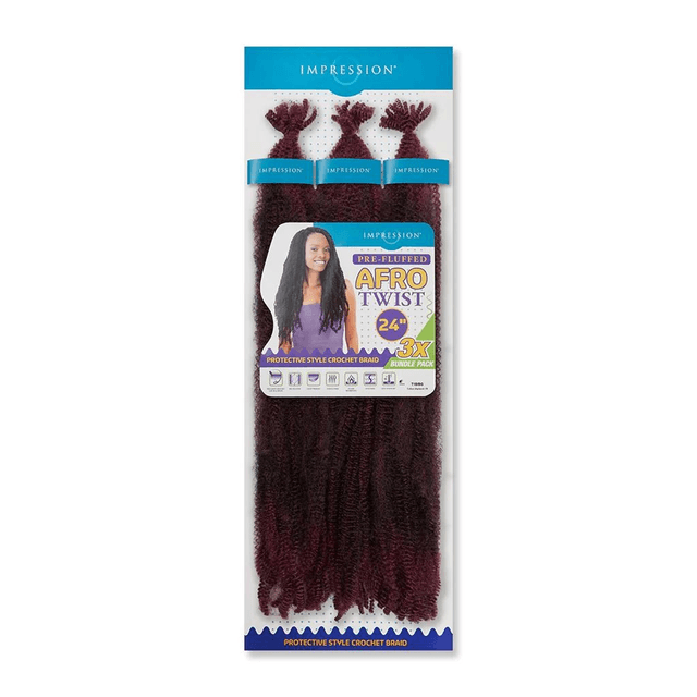 Impression Bulk : 3X Pre-Fluffed Afro Twist 24 (Col. T1B/BG)