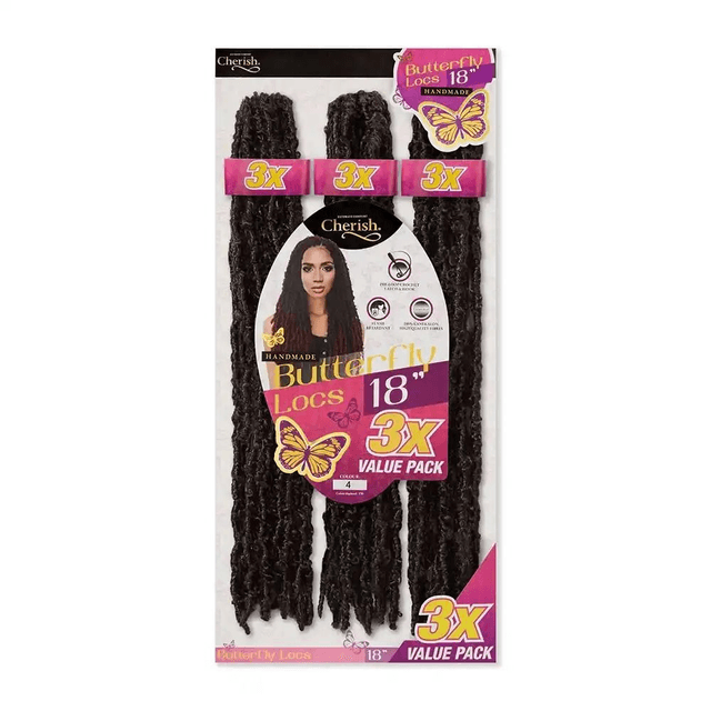 Cherish Bulk : 3X Butterfly Locs 18 (Col. 4)