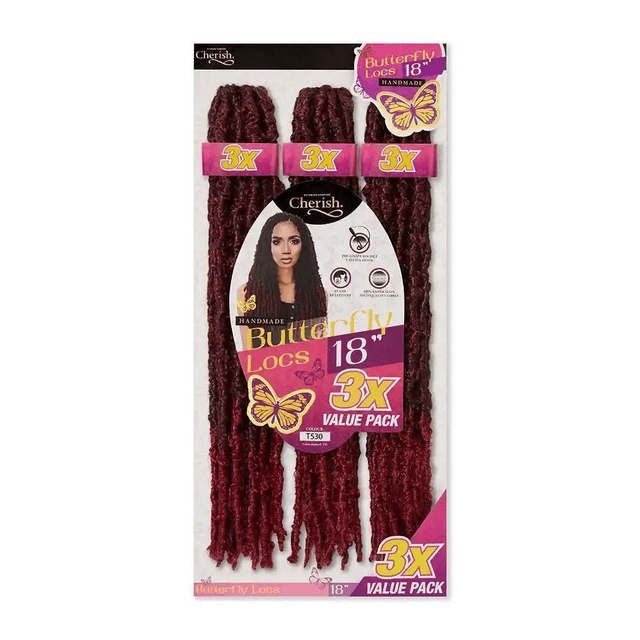 Cherish Bulk : 3X Butterfly Locs 18 (Col. T530)