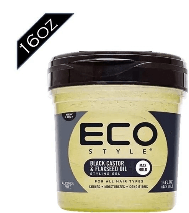 ECO: STYLING GEL - 16OZ BLACK CASTOR &amp; FLAXSEED
