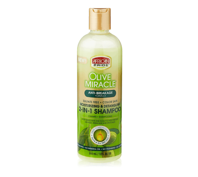 African Pride Olive Miracle 2 in 1 Shampoo &amp; Conditioner 12 Oz