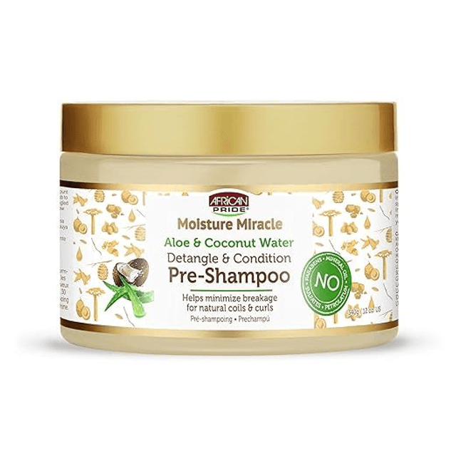 African Pride Moisture Miracle Aloe &amp; Coconut Water Pre Shampoo 12oz