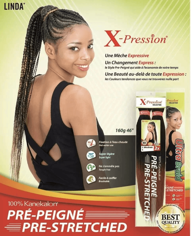 Xpression Pre Stretched Ultra Braid 2x Pack 46&quot; Length Extensions- ALL COLOURS