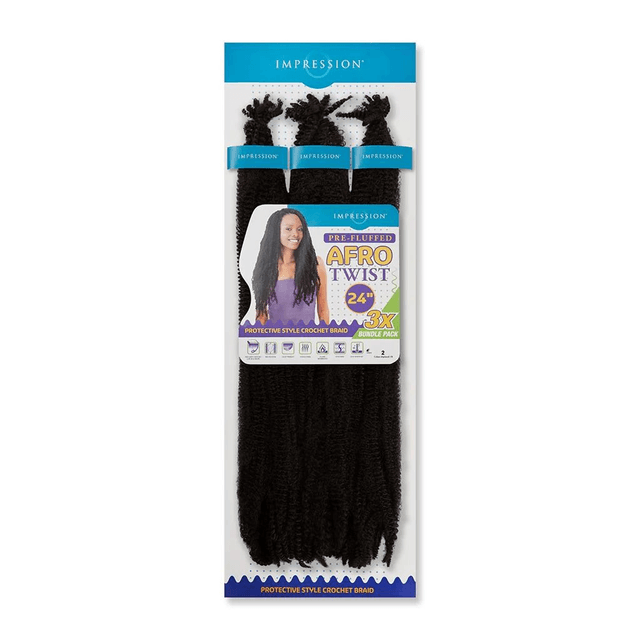 Impression Bulk : 3X Pre-Fluffed Afro Twist 24 (Col. 2)