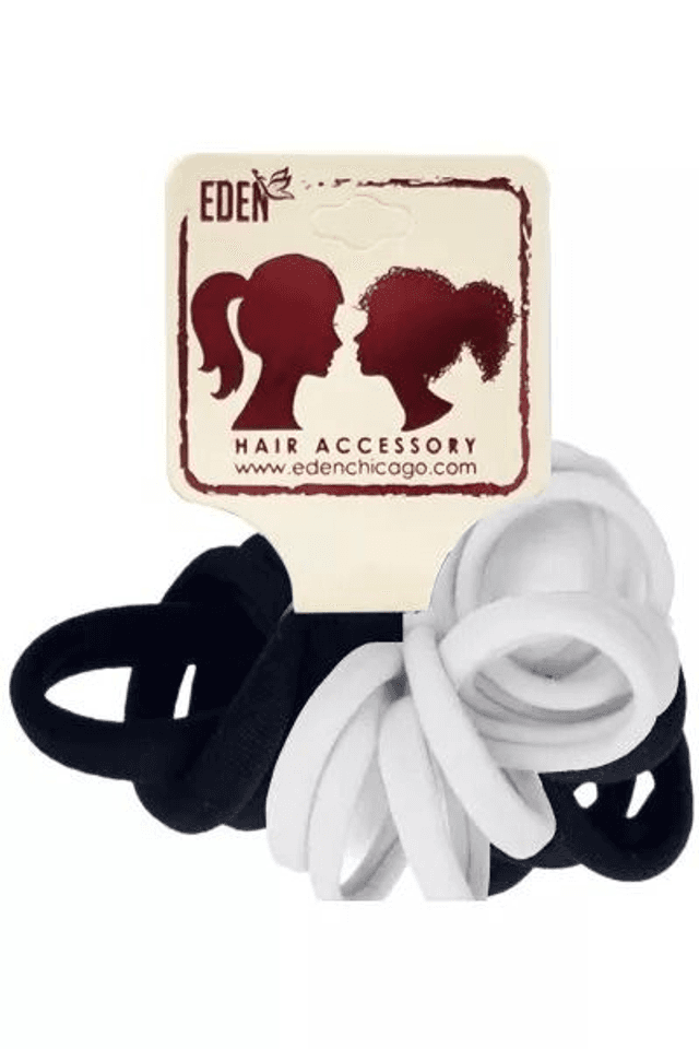 EDEN: NYLON PONYTAIL HOLDER 14CM - BLACK AND WHITE (64142)